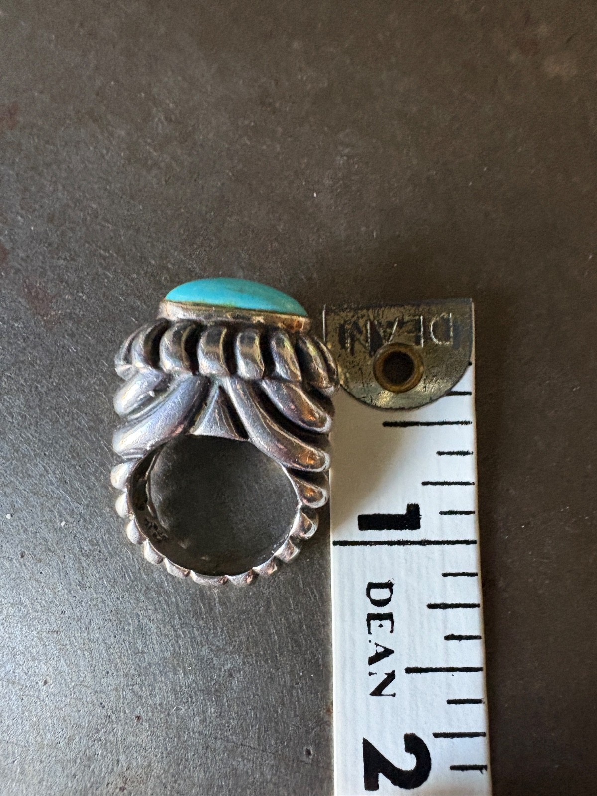 Gorgeous DIAN MALOUF 14K Yellow Gold/ Sterling Silver Turquoise Ring Size 4.5