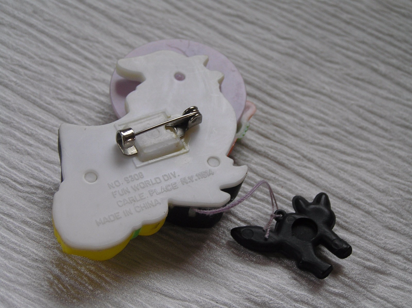 Estate Fun World Division Marked Flying Plastic Witch with Spinning Moon & Black