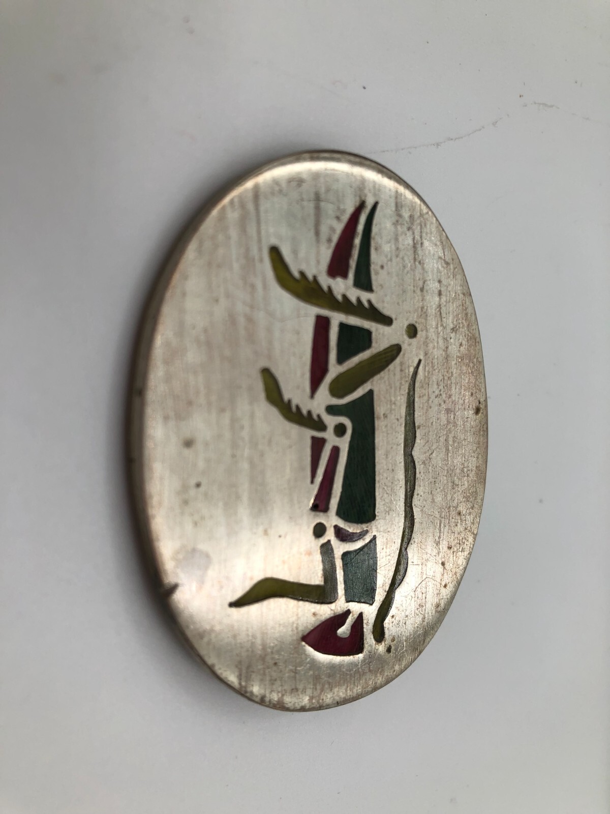 Vintage Los Castillo Taxco Sterling Silver Plique a Jour Grasshopper Pin Brooch