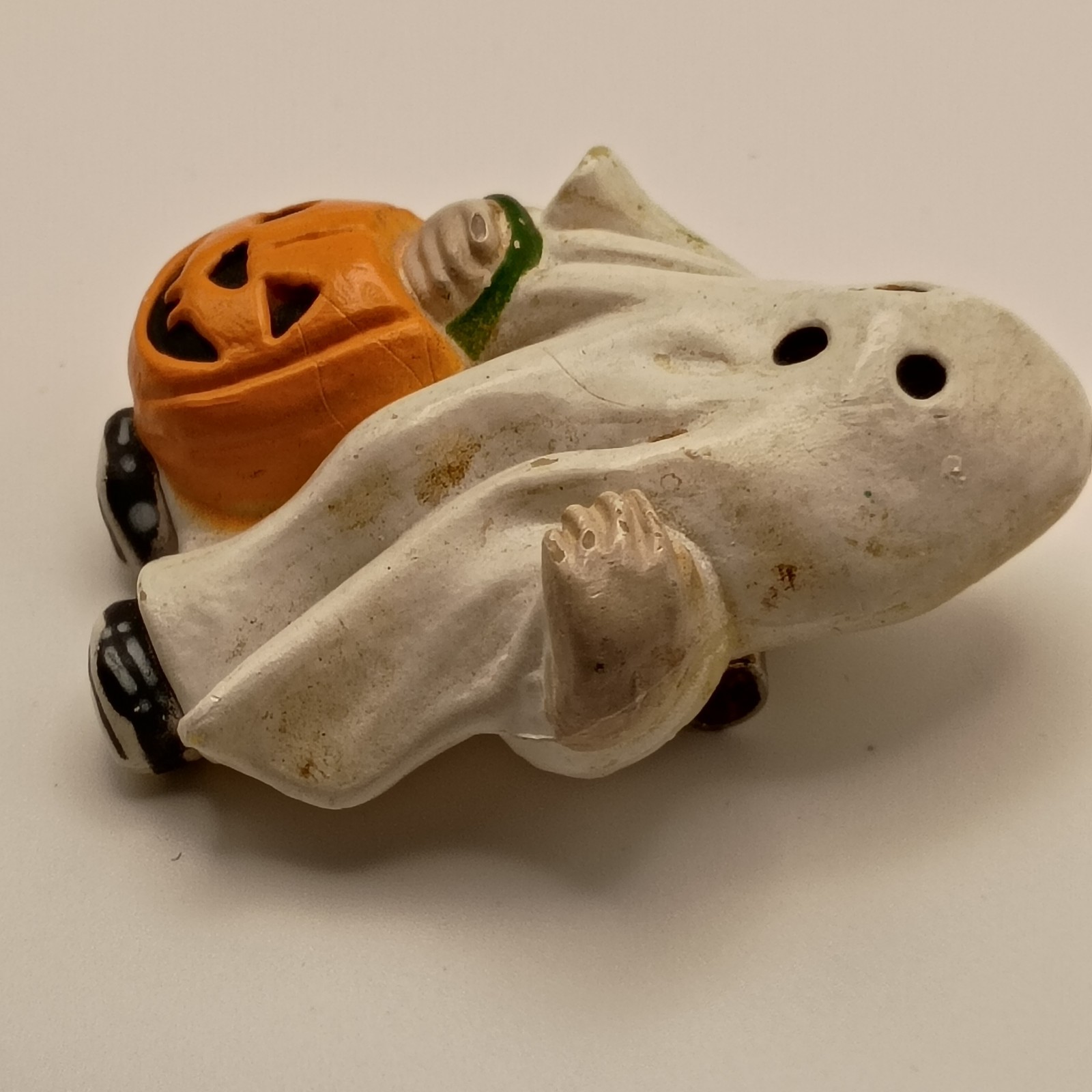 Vintage Ghost Trick or Treating Brooch Jack O Lantern Fun World