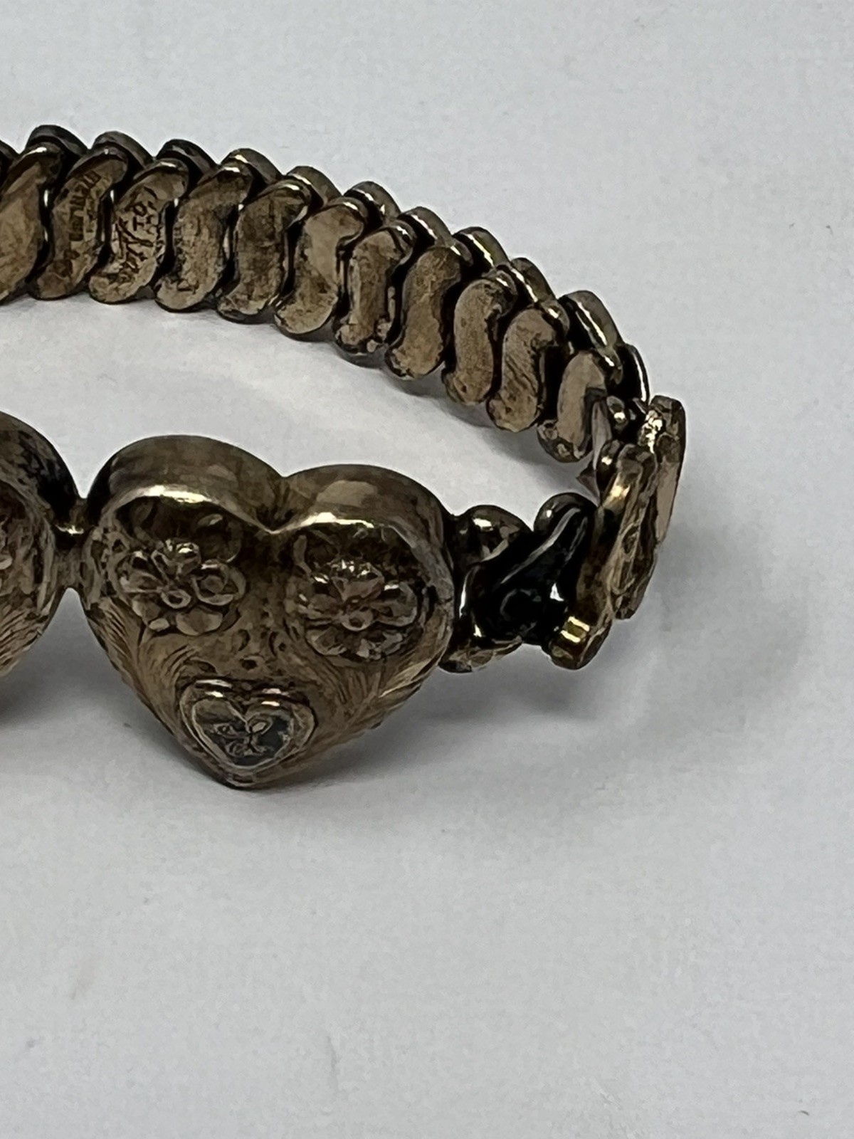 🔥Rare! Vtg WWII double Sweetheart Expansion Bracelet Co-Star Sterling Base