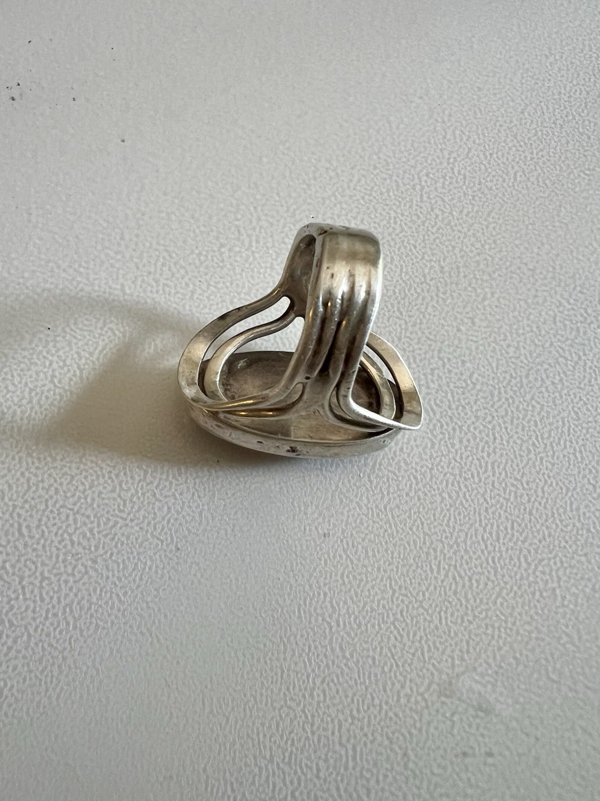 Vintage 90s Sterling Silver .925 Ring Oval Onyx Stone Size 7