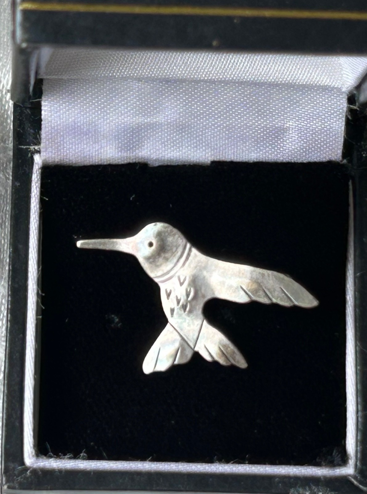 Vintage MCM Abbott Gotshall Sterling Silver Hummingbird Brooch