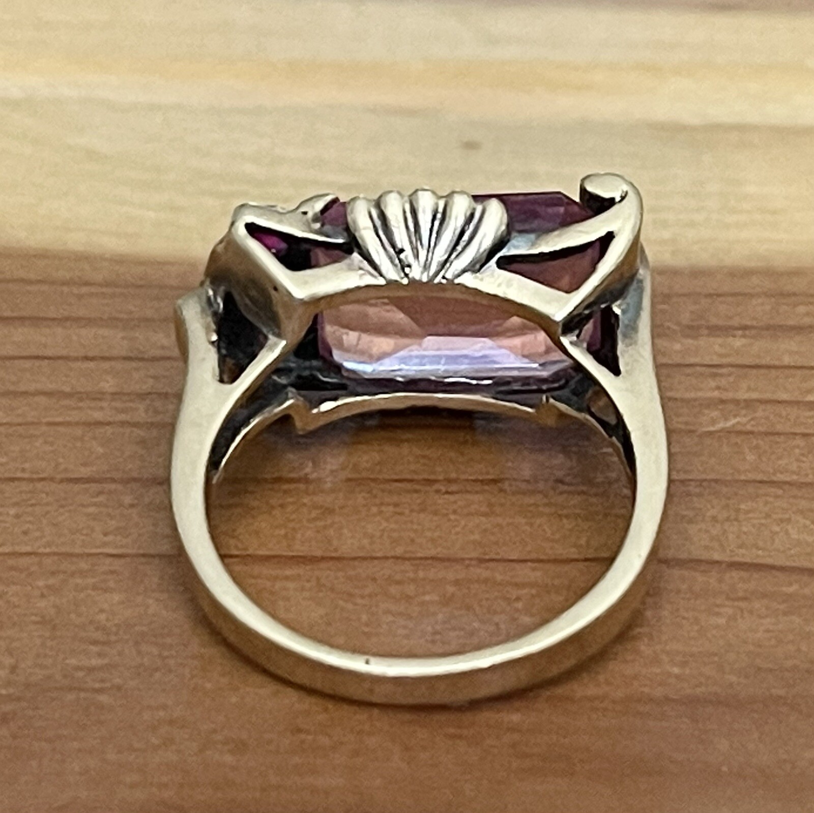 Vintage Retro 40’s-50’s 10K Yellow Gold Topaz, Ruby Stone Cocktail Ring Size 6.5