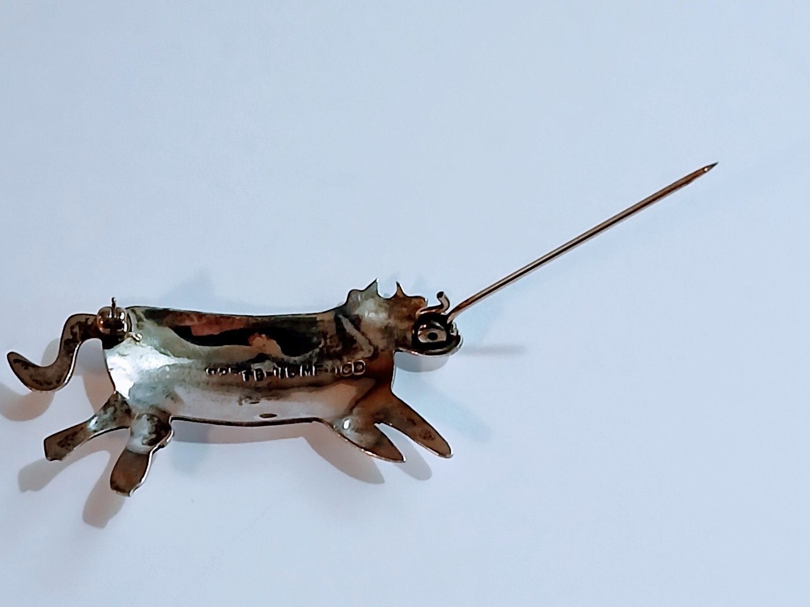 Vintage Sterling Silver 925 Taxco Cow Brooch Pin TB-48 Taller Borda Workshop Mex