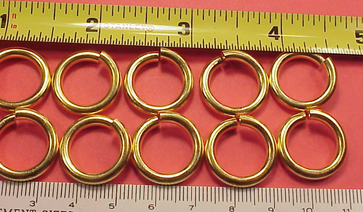 Vintage Gold Plated Brass 19mm 3/4inch Jump Rings Chains 12 Pieces Crafts