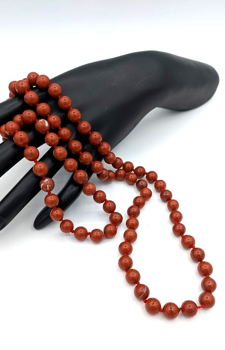 Vintage Carnelian Necklace Beaded Hand Knotted Gemstone 30” No Clasp