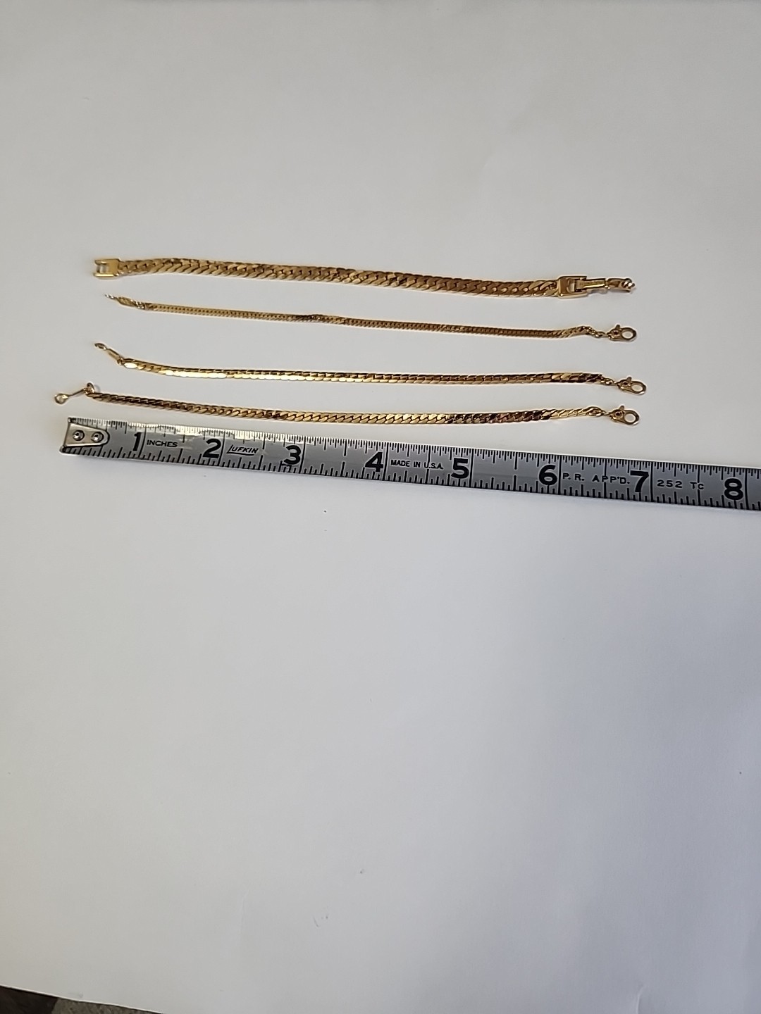 Vintage 1937s 1950s Four Monet Bracelets all 7″ Curb Chain