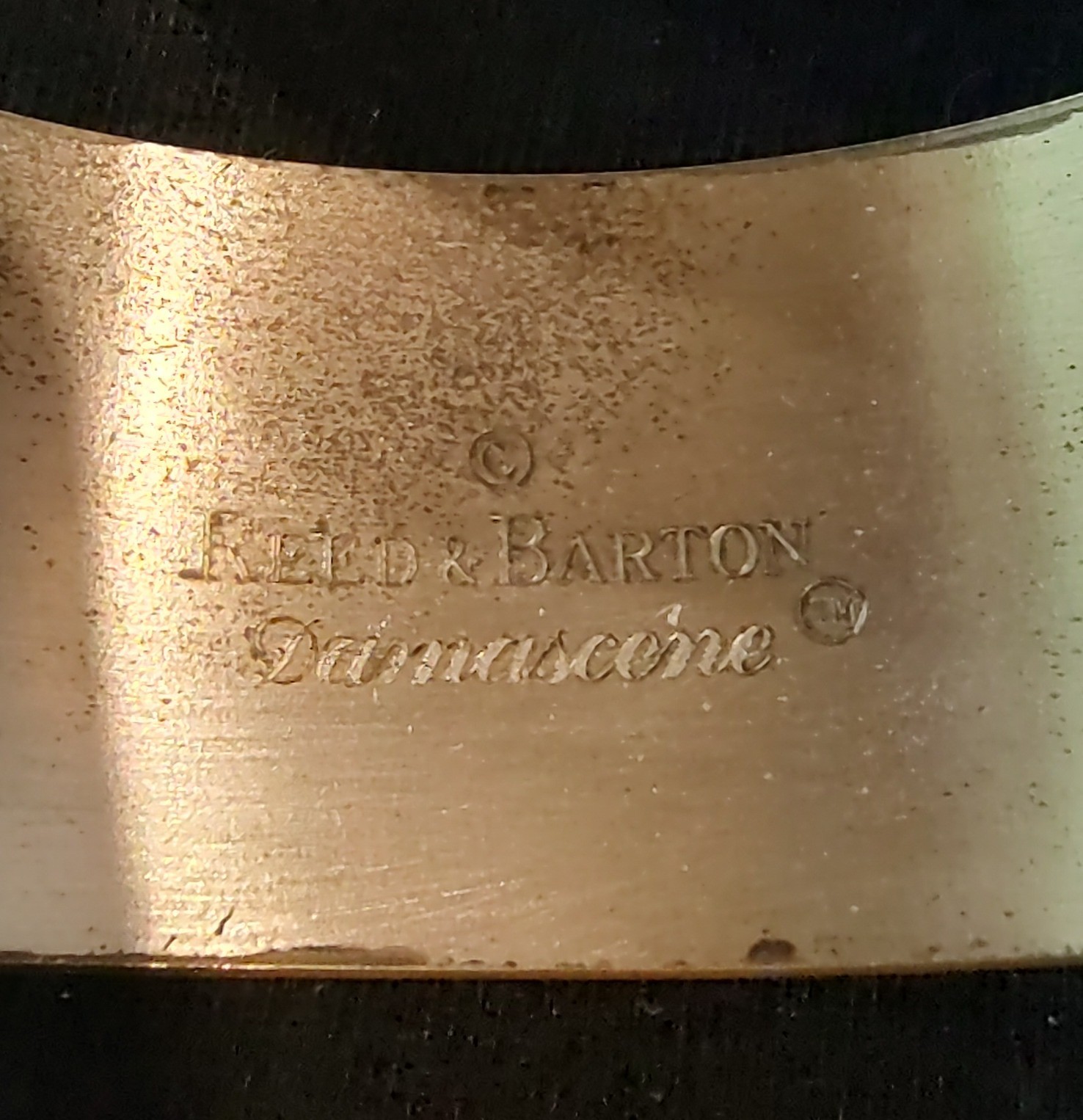 Vintage Reed & Barton Damascene Cuff Bracelet with Hearts & Flowers 2.25″