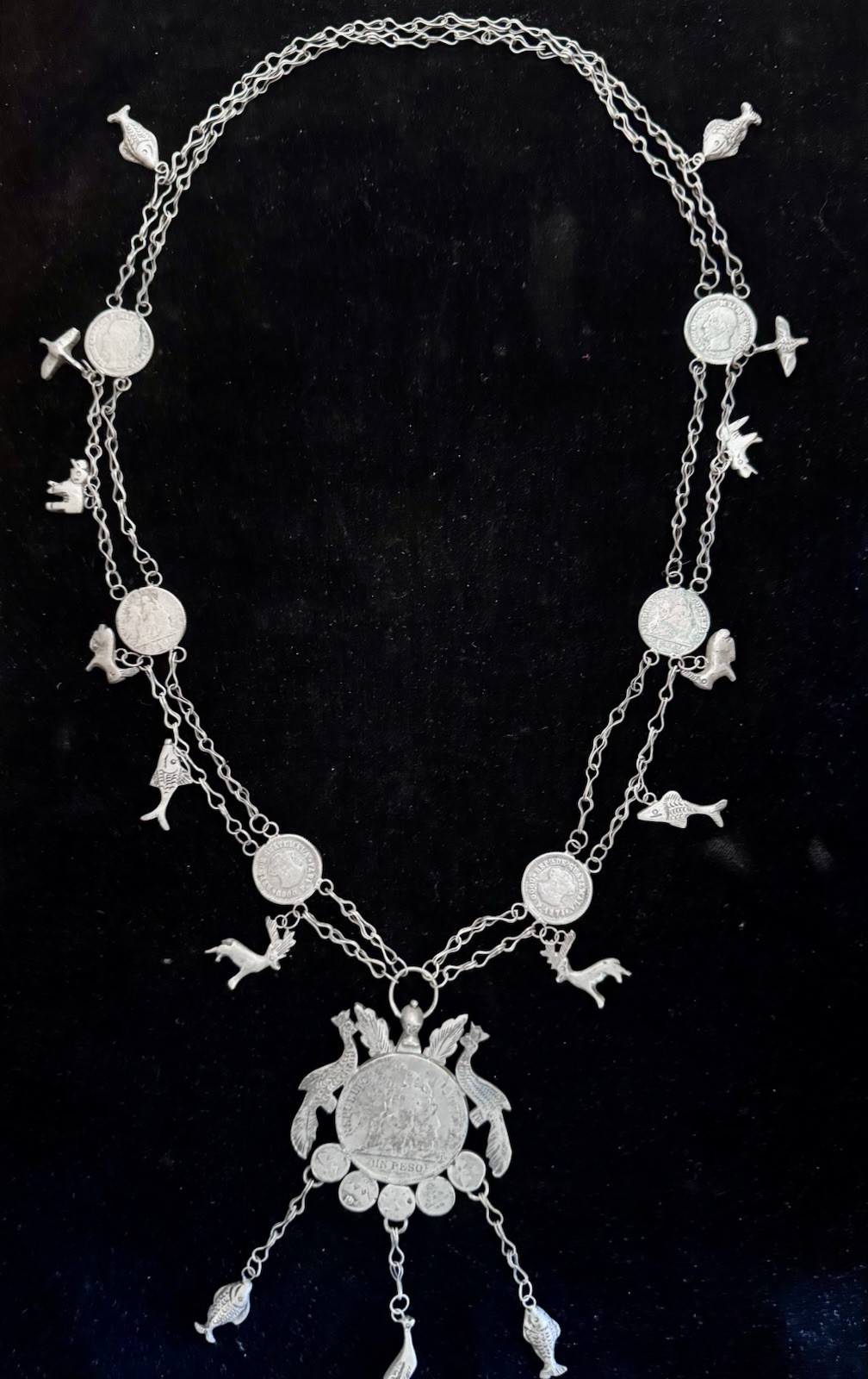 Guatemalan Coin Replica Of Antique Chachal Necklace from Guatemala