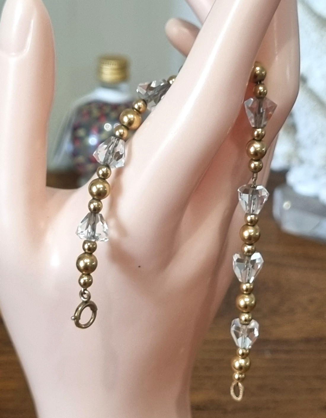 Antique 12k Rose Gold Fill Spinel bead Bracelet necklace pair available video