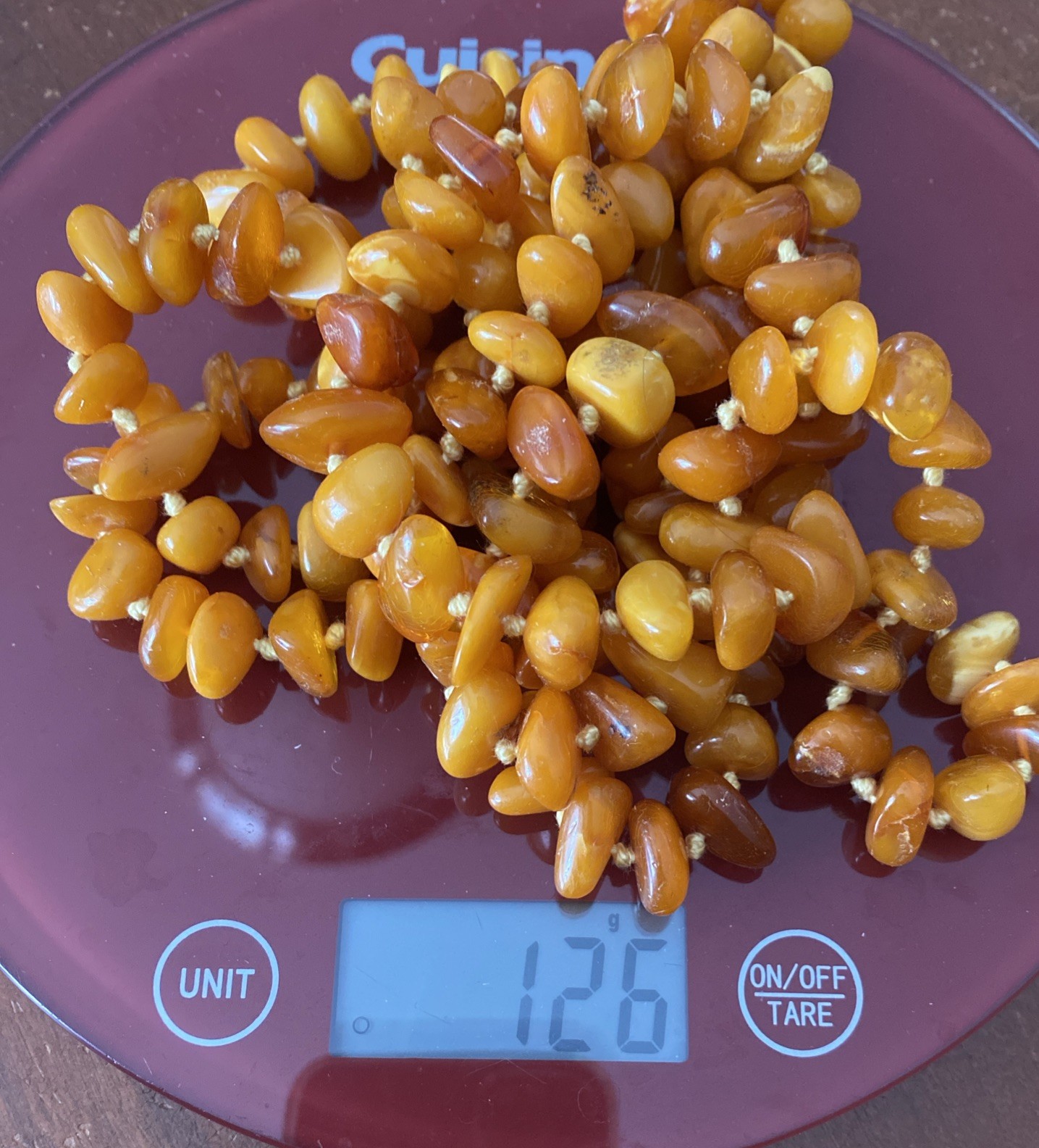 Antique Butterscotch Eggyolk Nugget Genuine Baltic Amber Necklace 126 Grams