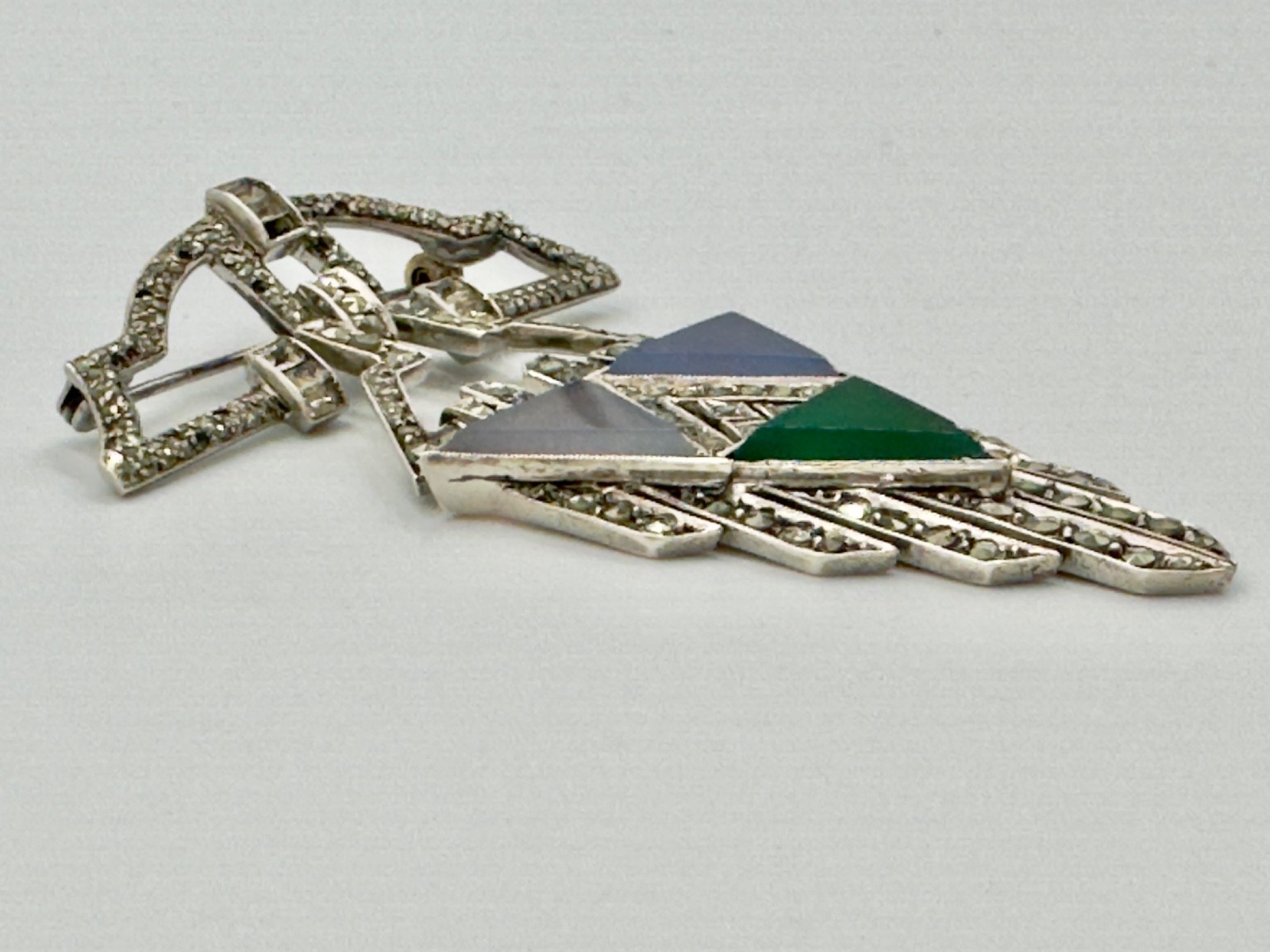 Vintage German Art Deco Sterling Silver Brooch Elegant Business Casual