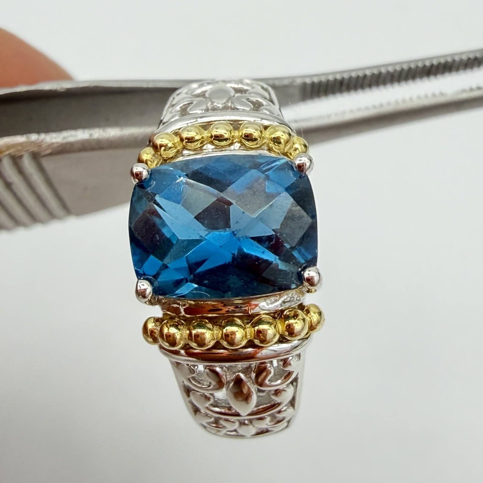 Vtg J Sterling Silver London Blue Topaz Ring 5.2 Gr Sz 7 QVC HSN Jewelry Estate