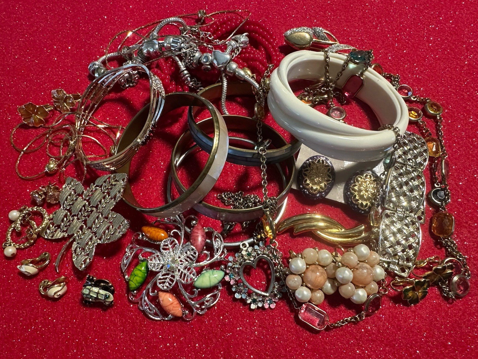 Vtg Estate Jewelry Lot Avon Monet Napier Lisner Marcella MOP