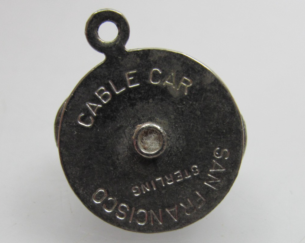 Vintage Sterling Silver Charm for Bracelet San Francisco Cable Car SPINS