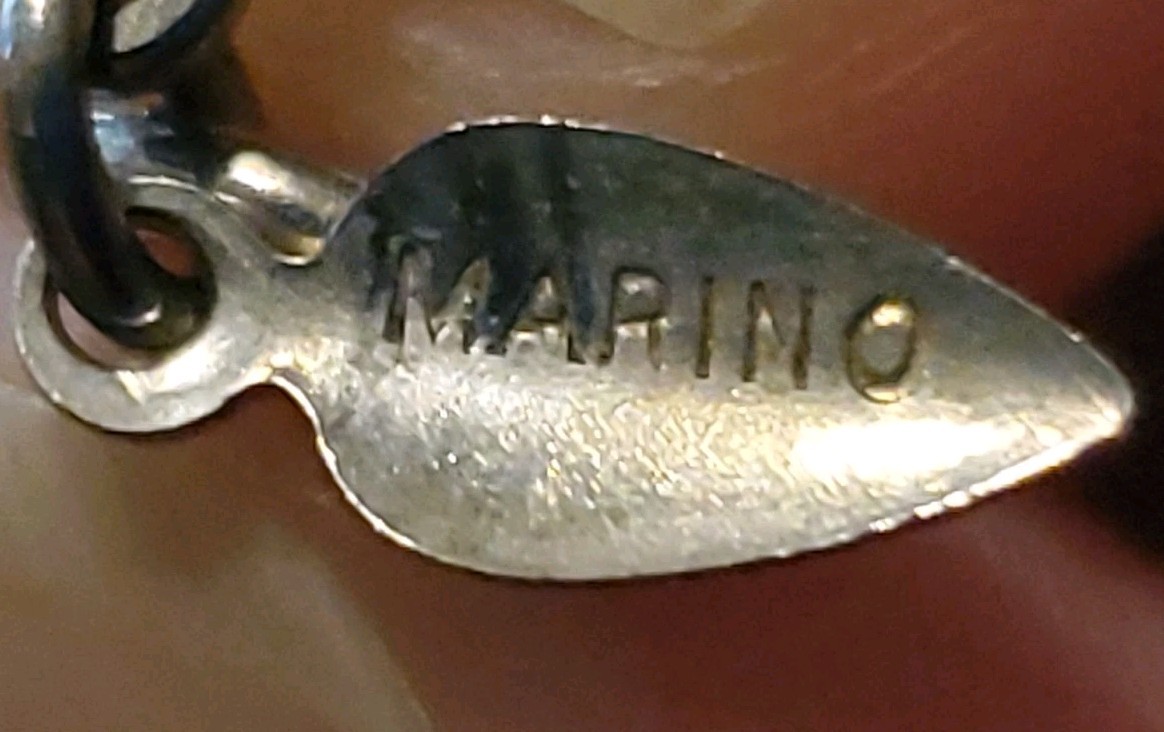 Old Double Rolo Link Chain Necklace Very Long 60 in Signed Marino No Clasp