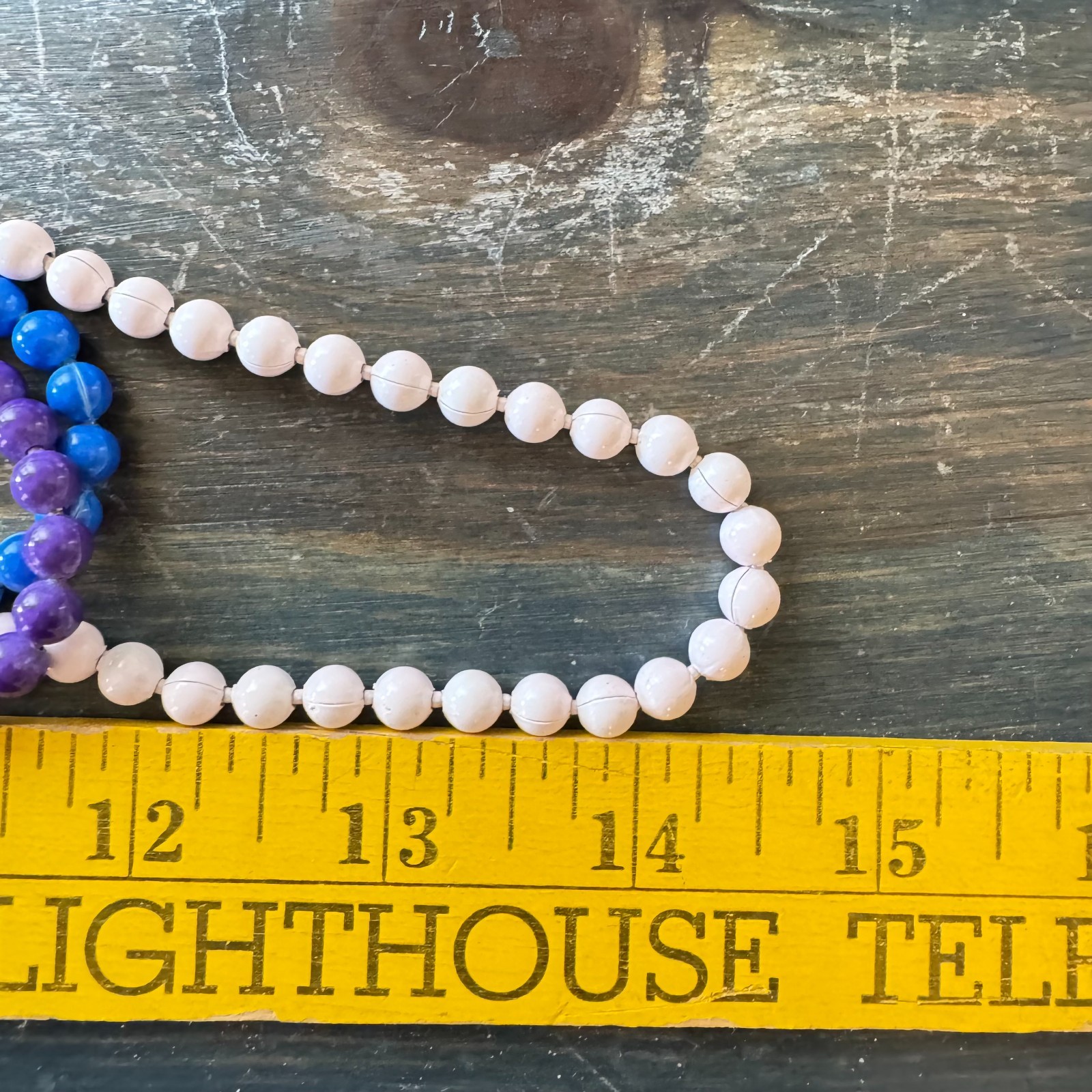 Lot of 4 Vtg Oops A Daisy Necklaces Purple Blue Blush Pink Enamel Ball Chain