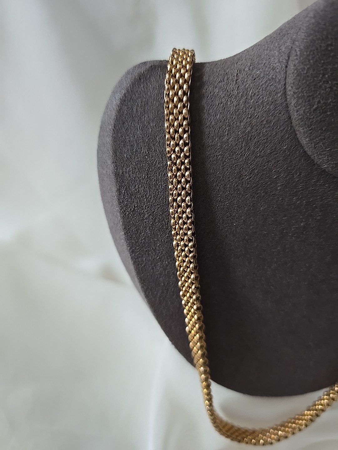 1/20 12k YELLOW GOLD FILLED POPCORN MESH CHAIN NECKLACE 19″