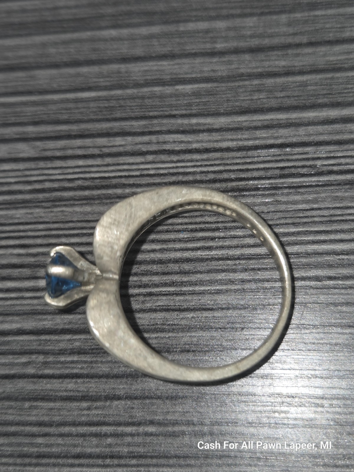retro vintage sterling silver 5g aquamarine blue topaz statement sz 8