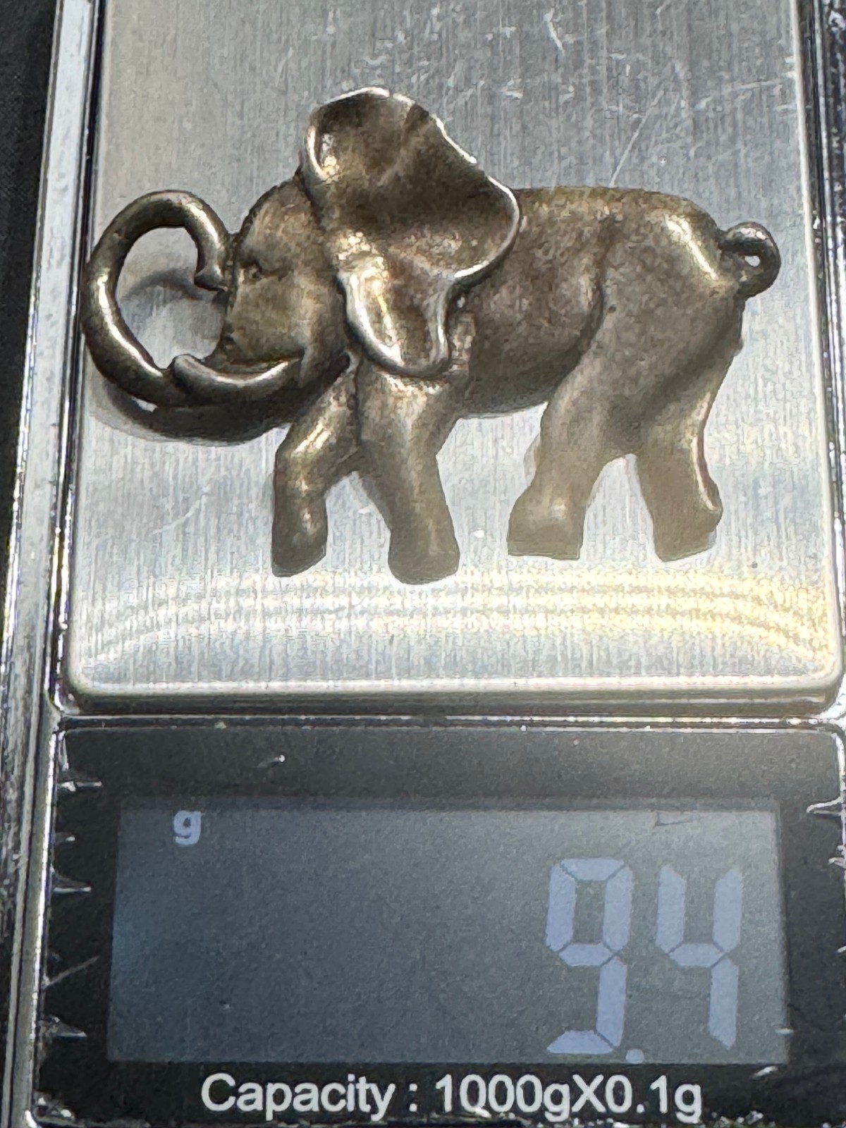 C-081 VINTAGE 925 Sterling Silver Elephant Brooch Pin Safari Figural Jewelry