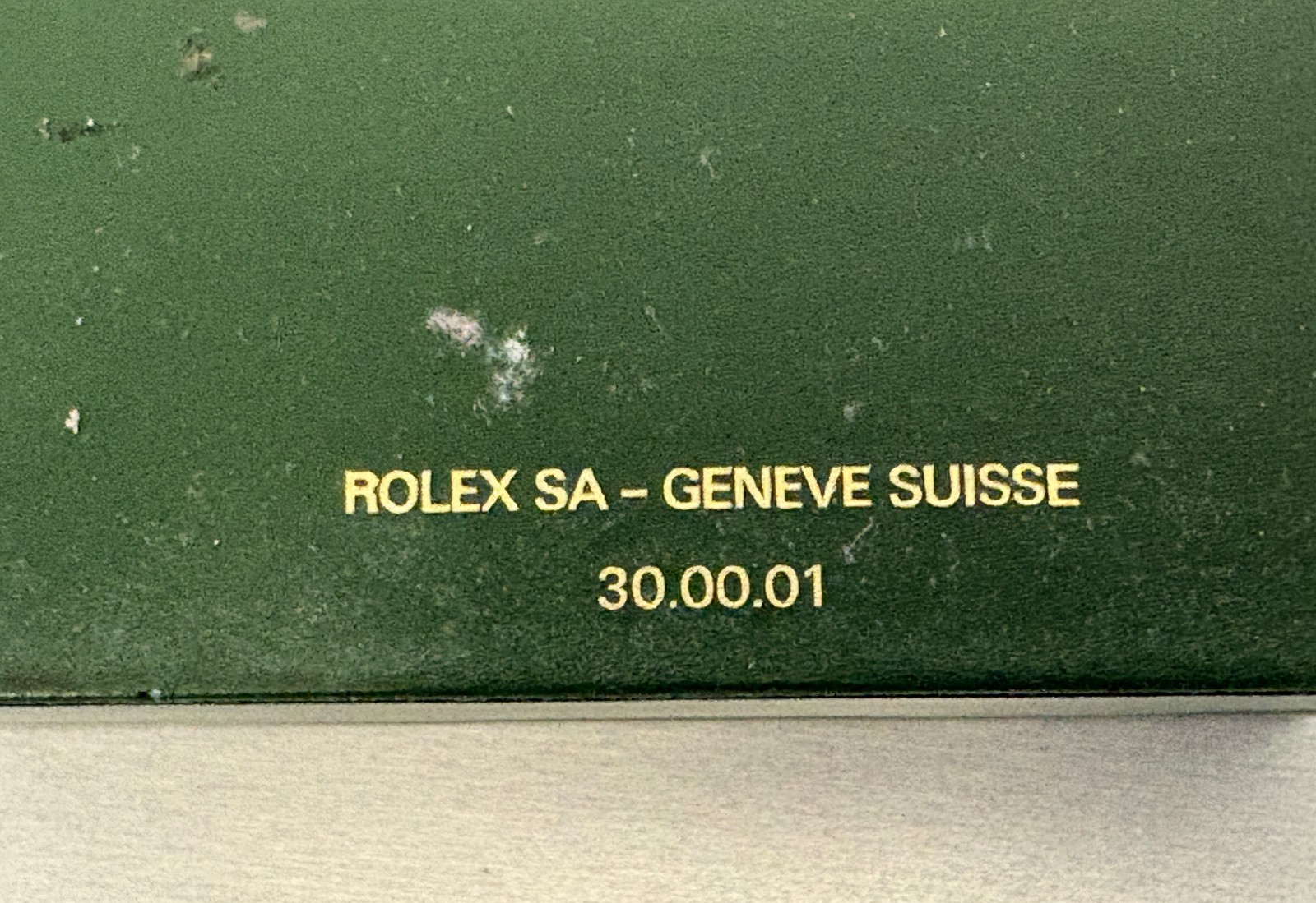 AUTHENTIC GREEN WAVE PATTERN ROLEX WRIST WATCH DISPLAY BOX- NICE!