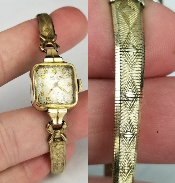 Vintage Gruen watch Ladies Wrist 1960’s Guildite veri-thin hand wind 16mm
