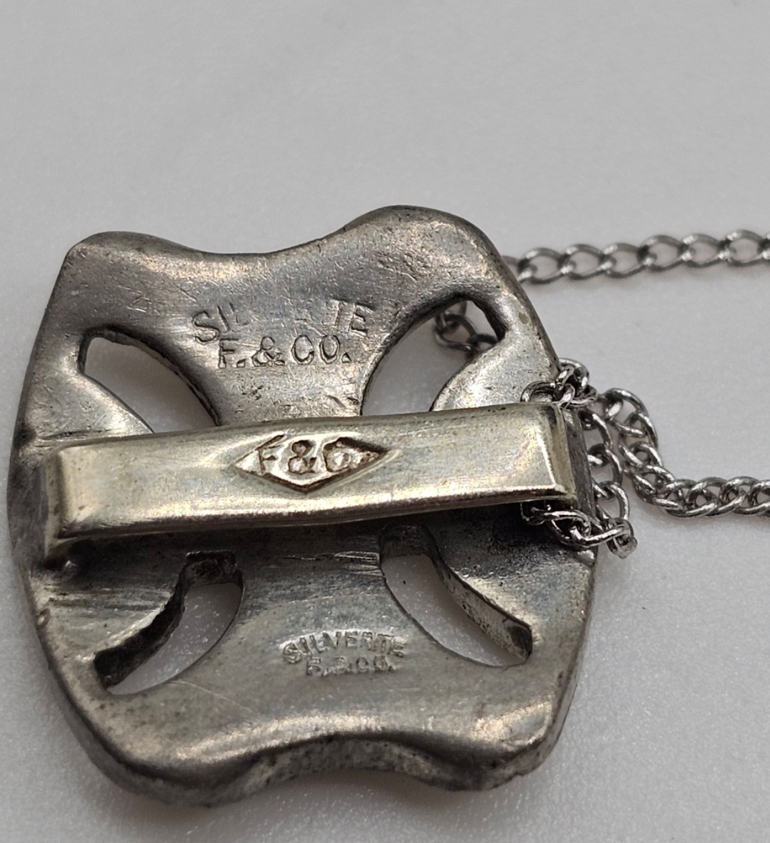 Silverite F And Co Antique Pendant On 19 Inch Sterling Silver Chain