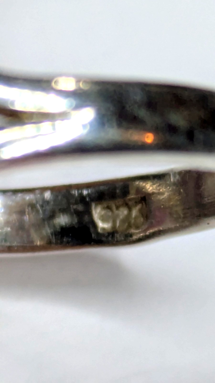 Vintage Sterling Silver Ring Blue Green Composite Opal Look Statement Size 9.5