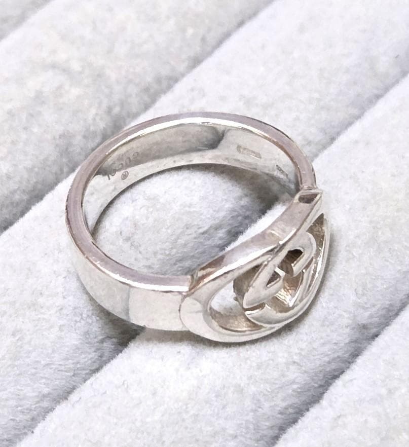 GUCCI Interlocking G SV925 Ring, Size 12 (approx.), 43777