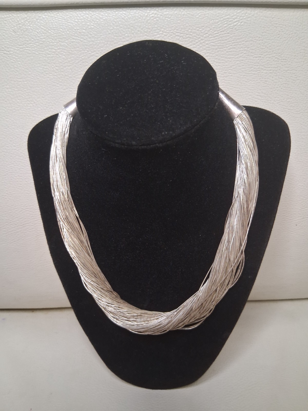 AMAZING 100 Strand Liquid Silver Necklace 16in