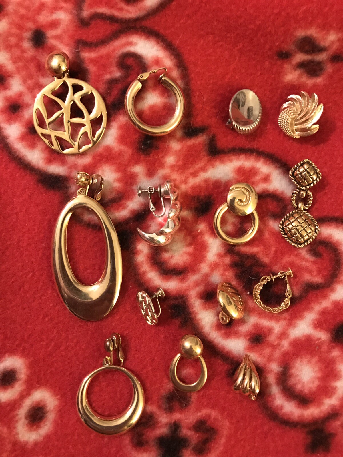 Vintage Designer/Signed Single Earrings Mixed Lot- Different Styles & Shapes
