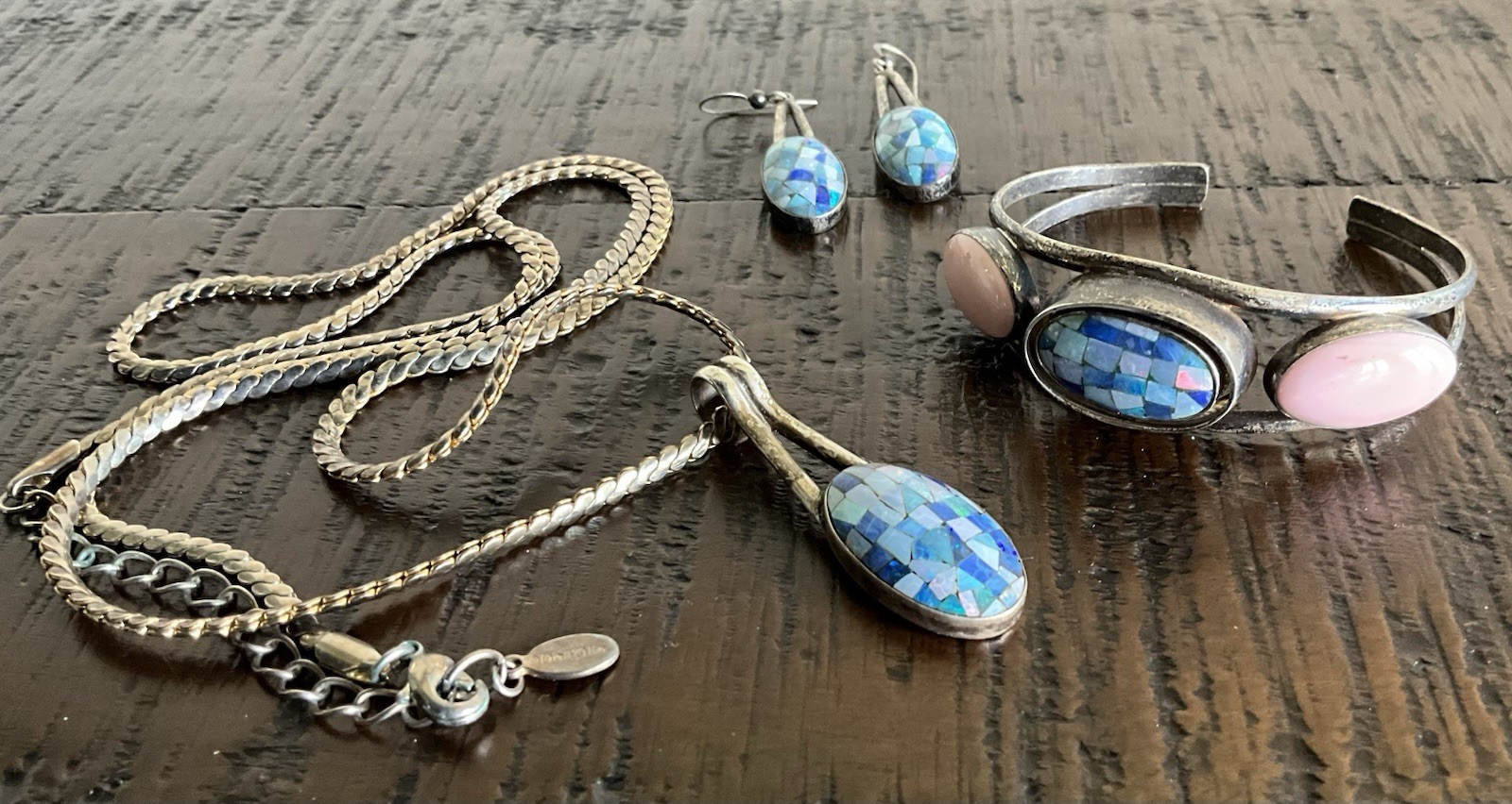 Rare Vintage Jay King Mine Finds Opal Fire Jewelry Set