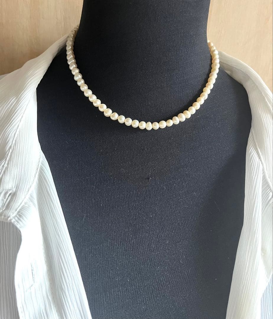Baroque Pearl Necklace Freshwater Style 45cm White Irregular Elegant Clasp