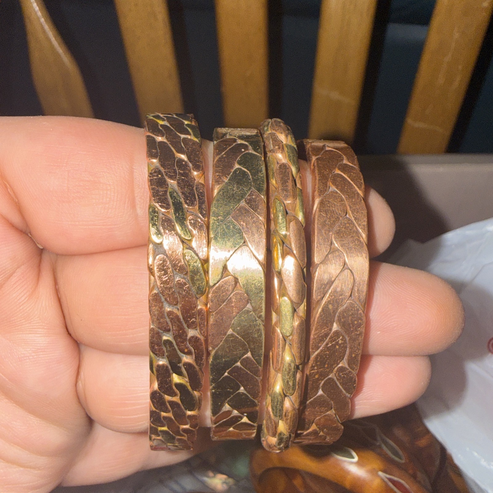 Copper & brass interlaced Moroccan bracelet