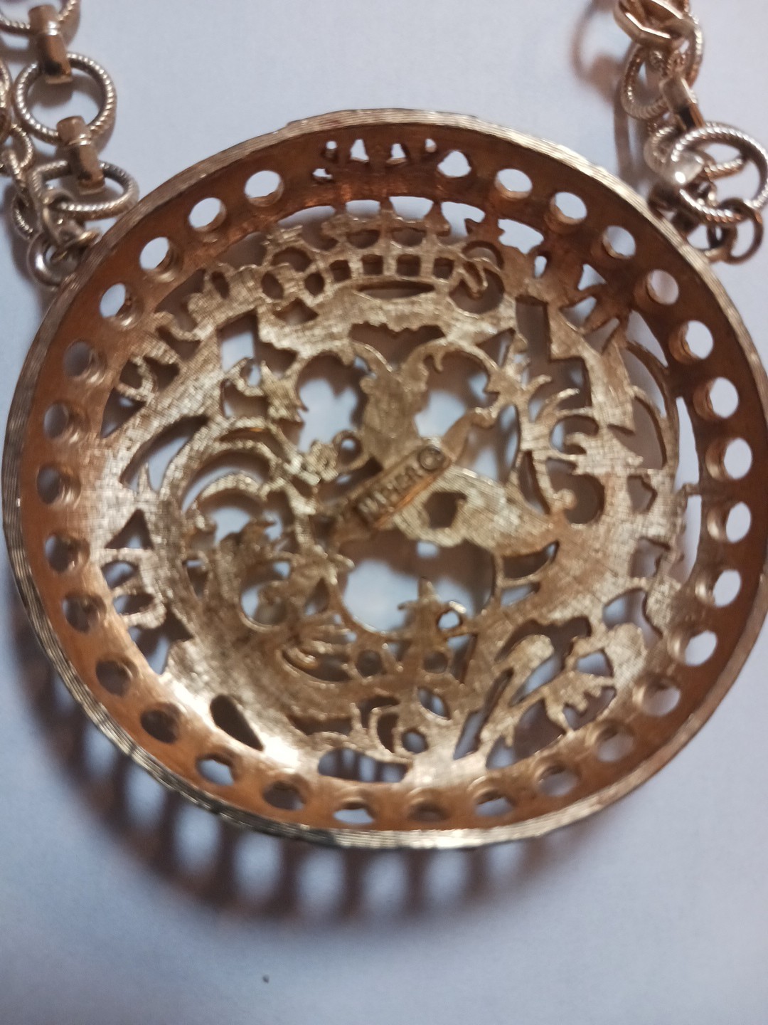 Vintage Signed Napier Coat of Arms Runway Couture Pendant Necklace 1971