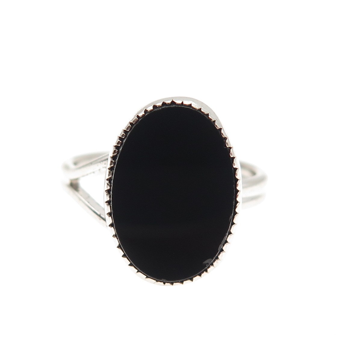BEAU 925 Sterling Silver Vintage Real Black Onyx Ring Size 5.25