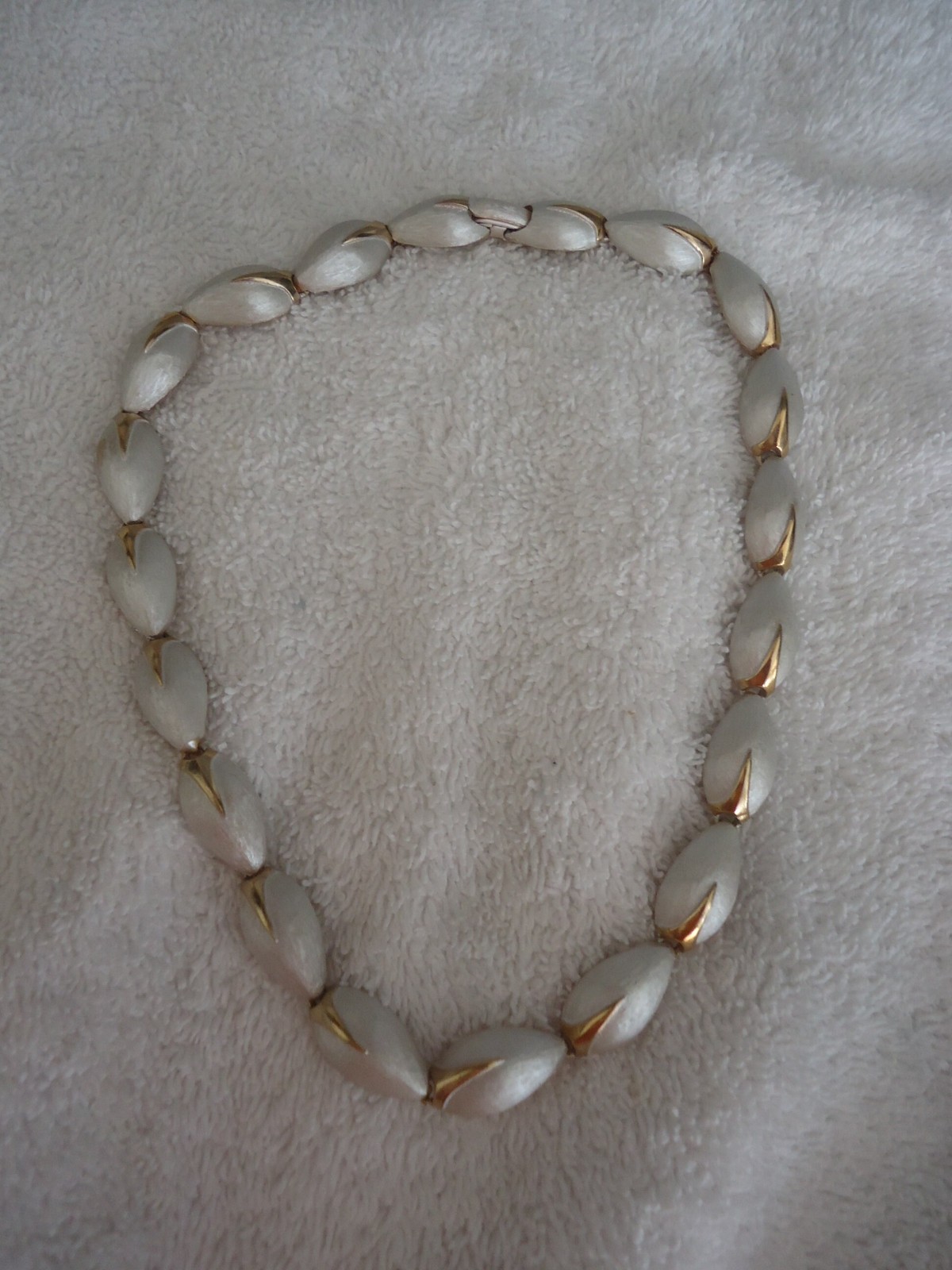 Vintage 16.5″ Link Choker, Brushed Silver Tone with Gold Tone Accents
