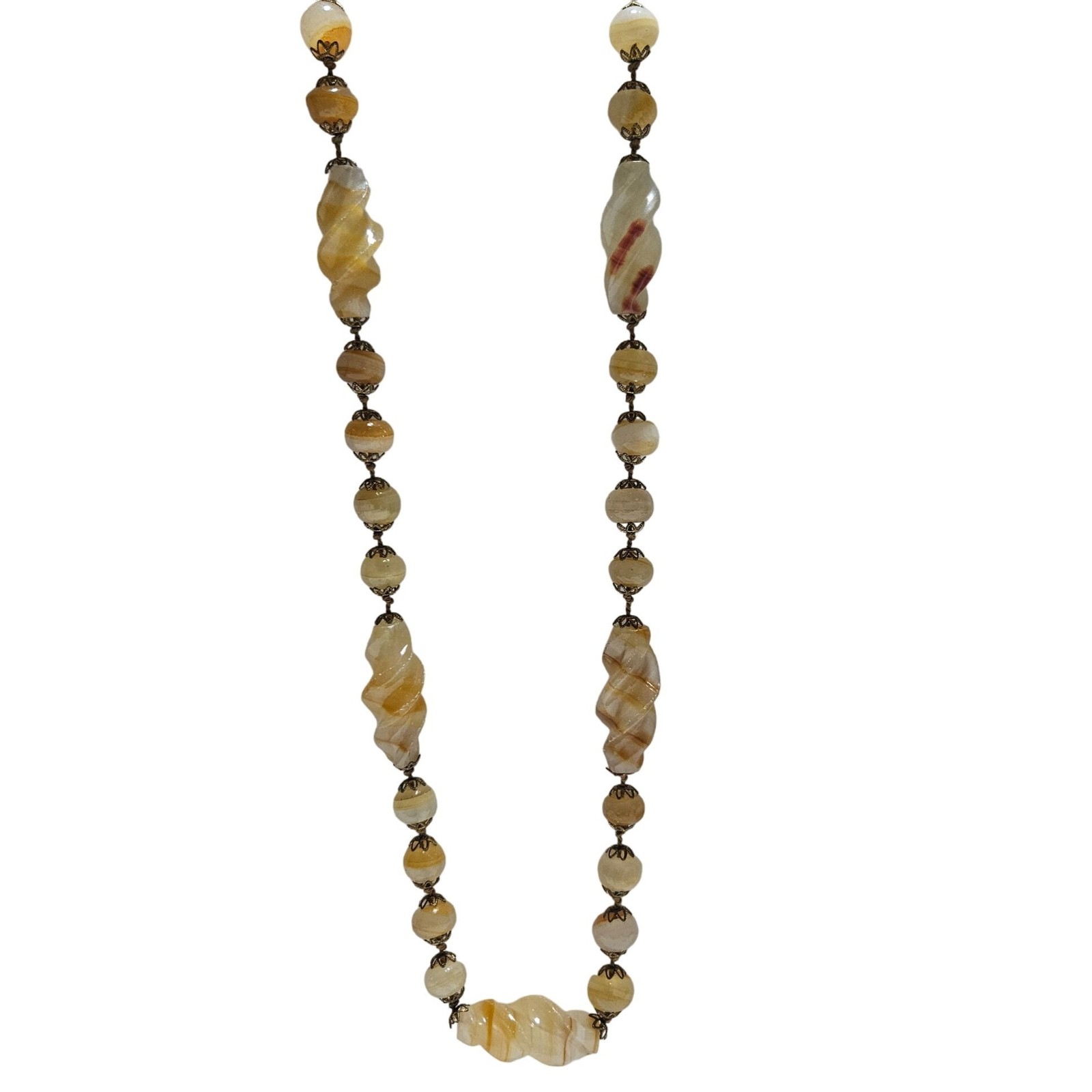 Vintage Beaded Necklace Twisted Beads Unique Retro Classic Fashion Jewelry Women