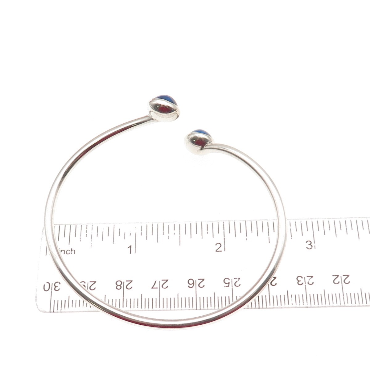 N.E. FROM 925S Sterling Vintage Lab-Created Sapphire Adjustable Bracelet 7″