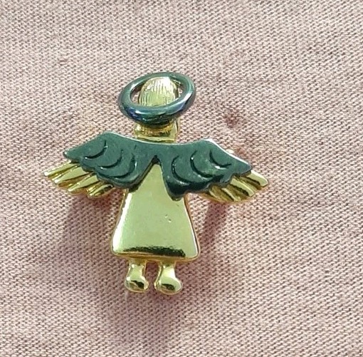 Vintage 1995 Marked IM 95 Backwards Facing Gold Silver Two Tone Angel Lapel Pin