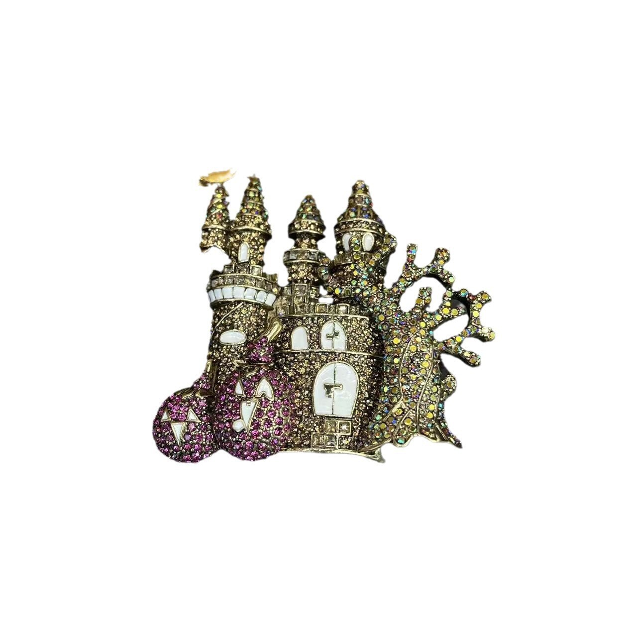 Literary Vintage Rhinestone Dream Castle Western Brooch Valentine’s Day gift