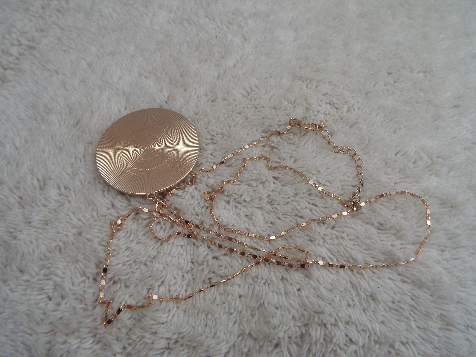 Rose-Goldtone Yellow Shell Acrylic Pendant Necklace