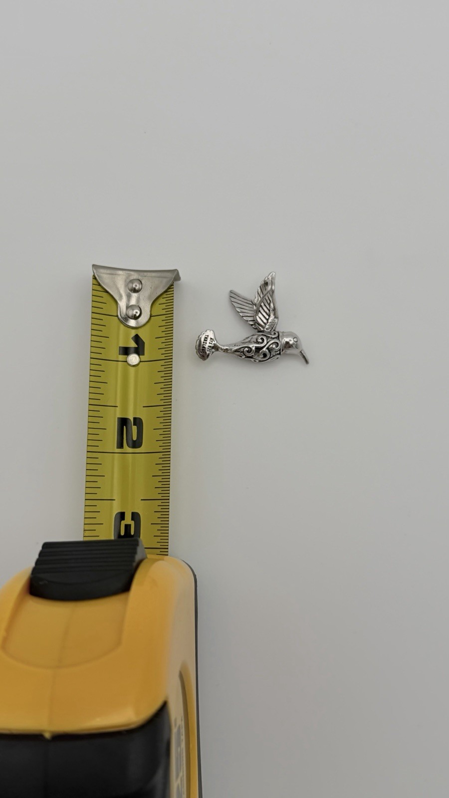 ATI 925 Sterling Silver 7g Vintage Hummingbird Charm 3D Pendant