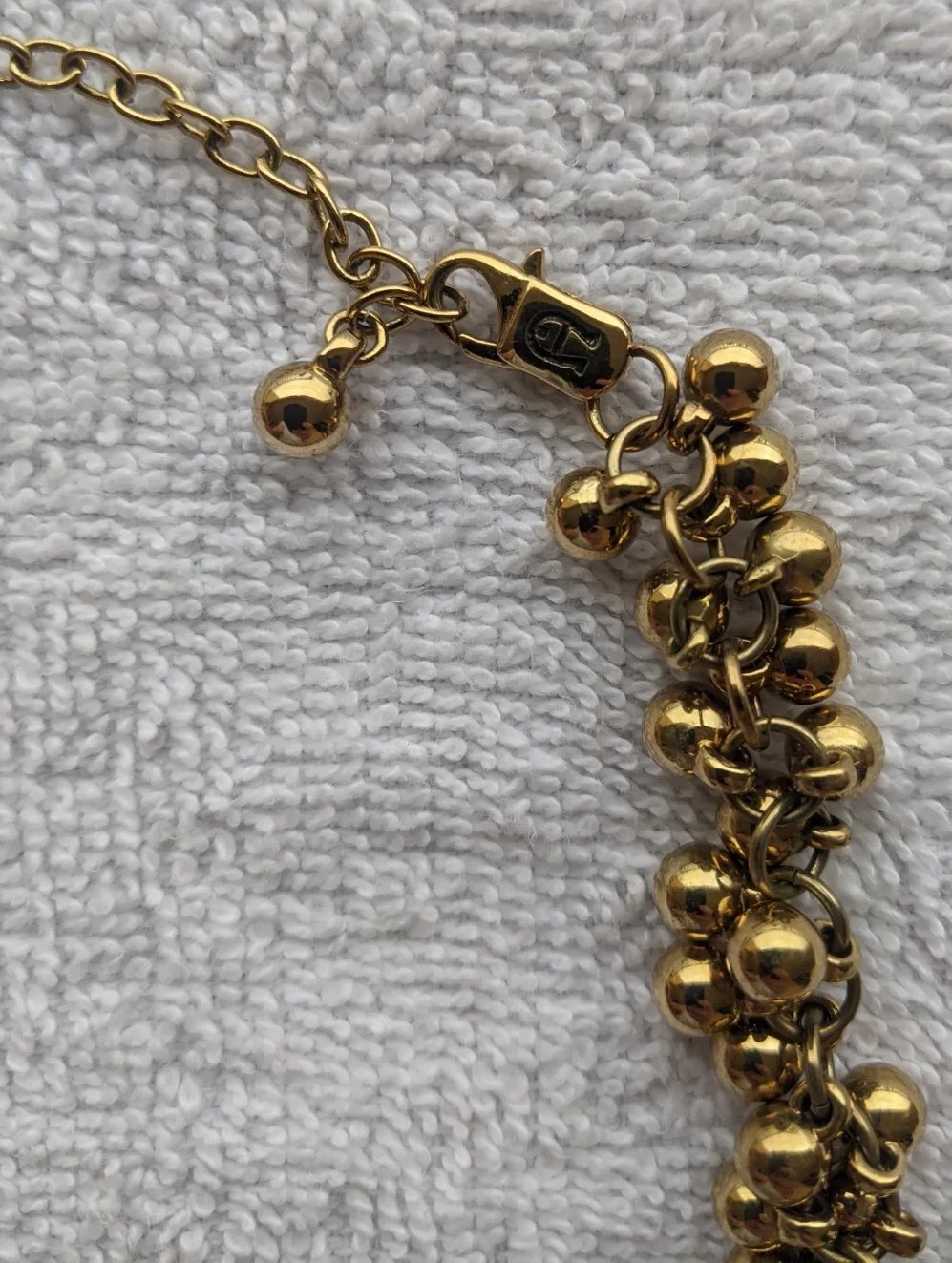 Aigner Necklace Gold Colored Metal Multiple Beads Balls aug22