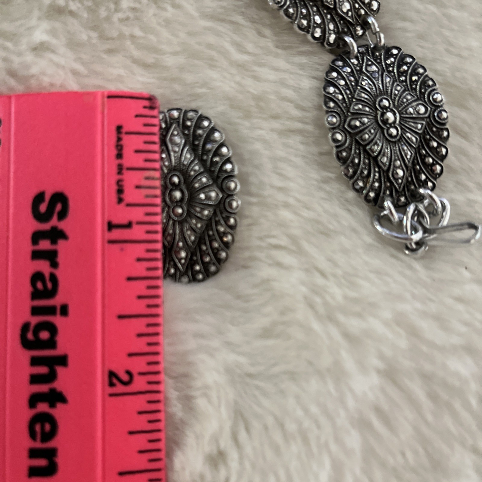 Vintage marcasite earrings and Bracelet Lightweight Made In Germany Lovely