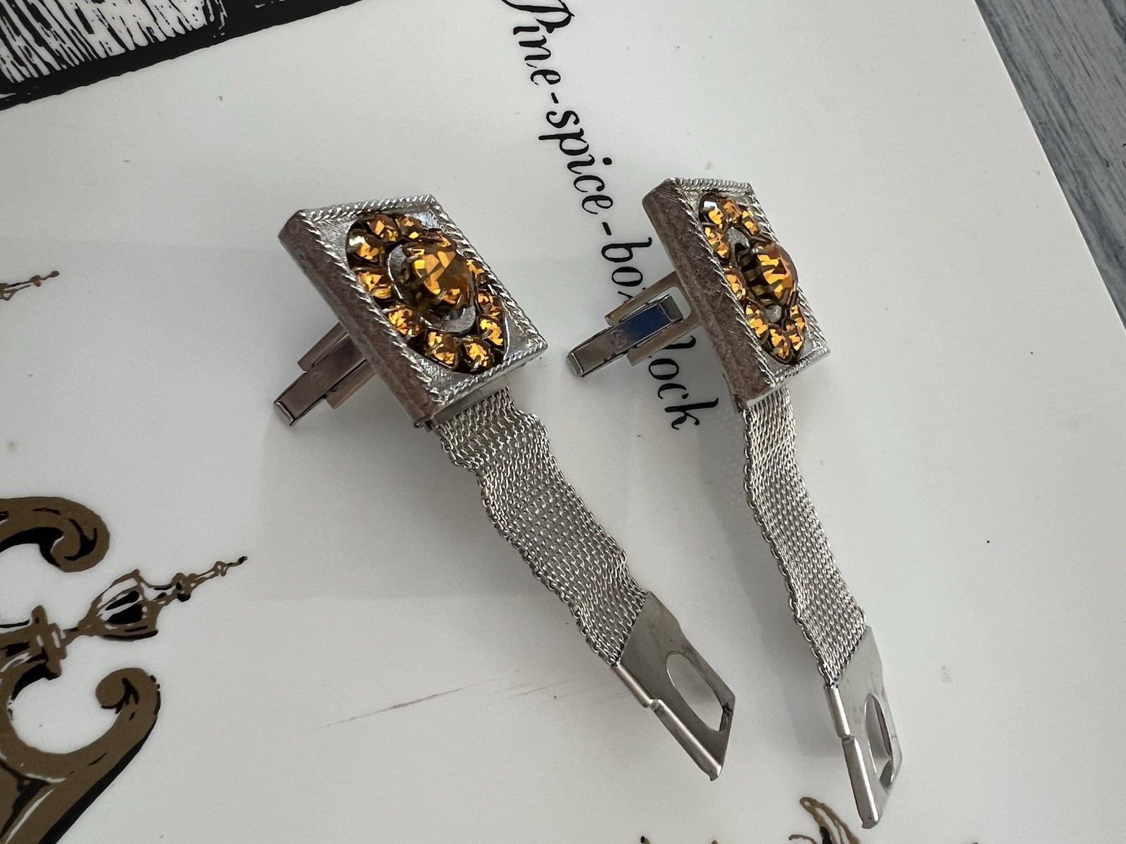 Di Gino Designer High End Retro 40’s Rhinestones Cufflinks