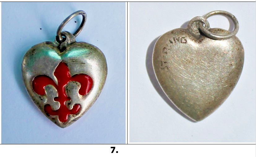 Vintage 1940s Sterling Silver Puffy Heart Charms WWII Sweetheart CHOOSE ONE