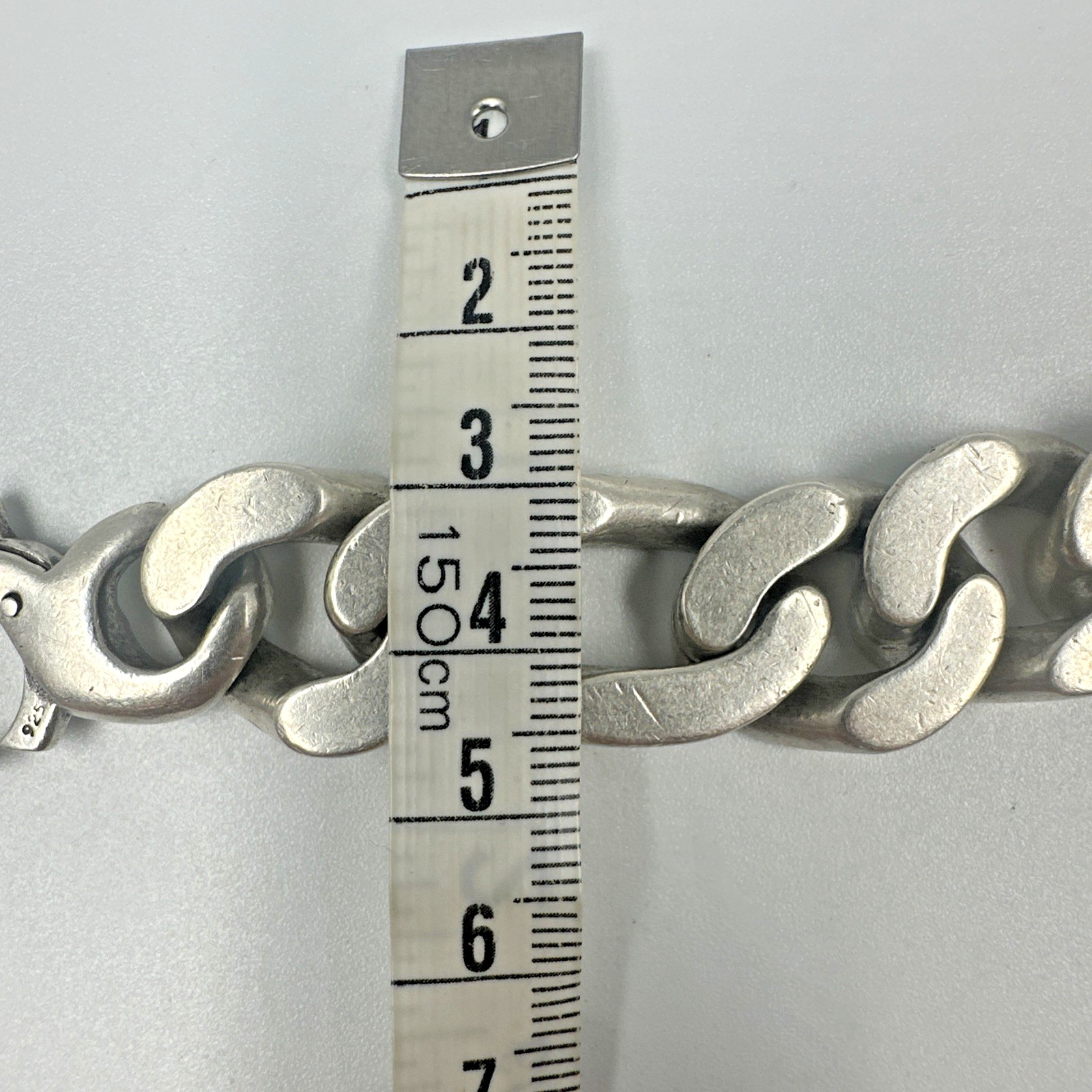 Extraordinary Huge 128g Sterling Silver Figaro Chain Bracelet 16mm 9” Mens Vtg