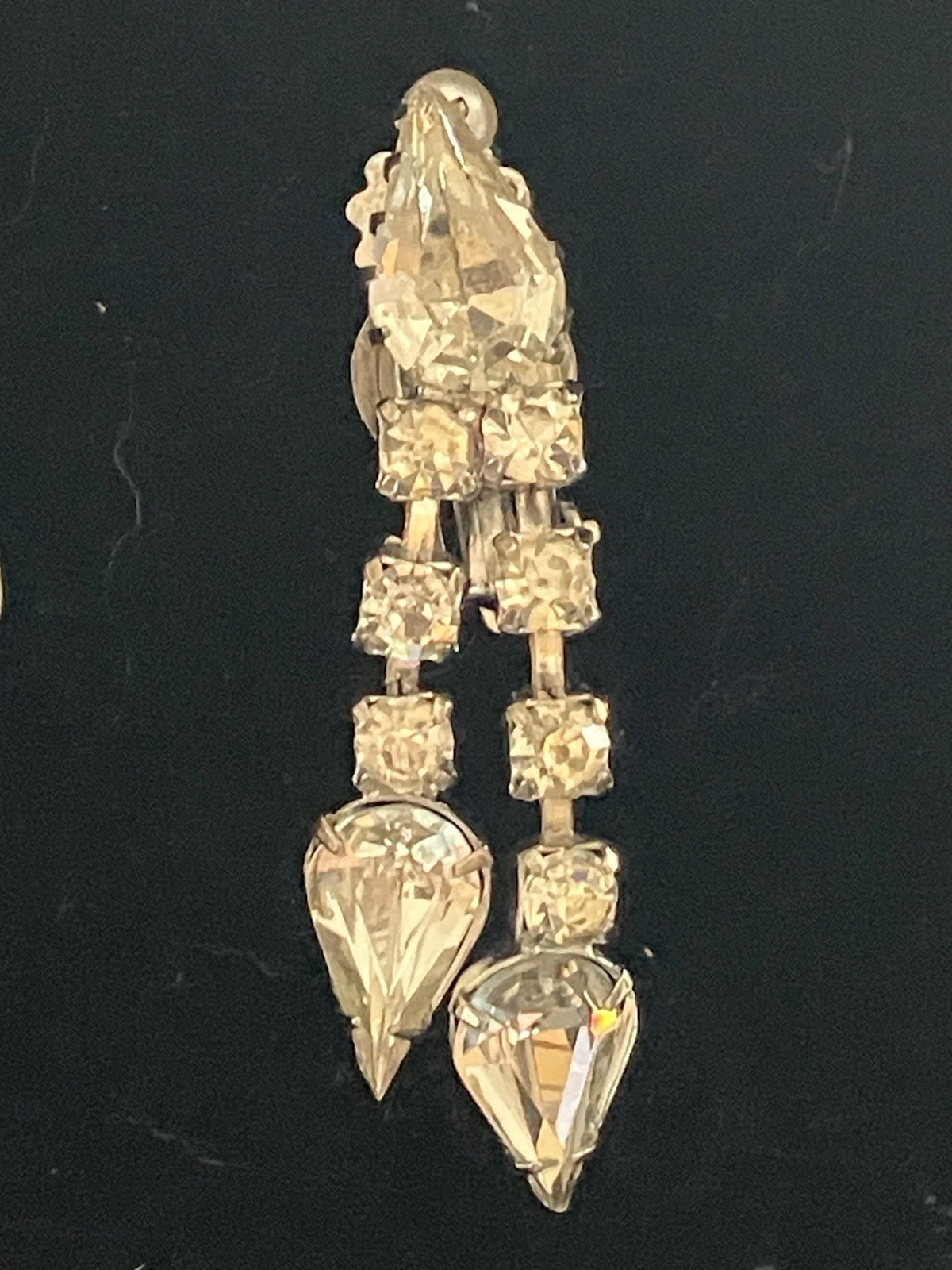 Vintage Silver Toned Rhinestone Jewelry Set Necklace, Earrings, and Brooch